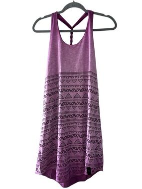 CHILLAZ Sleeveless Purple Mini Dress with Tribal Print and Braided Back NWT
